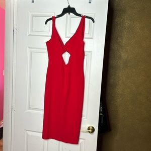 Red sleeveless dress